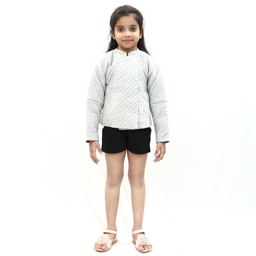 Antik Batik Anthropologie Kids Girls Quilted Jacket Coat Gray 4 Years New